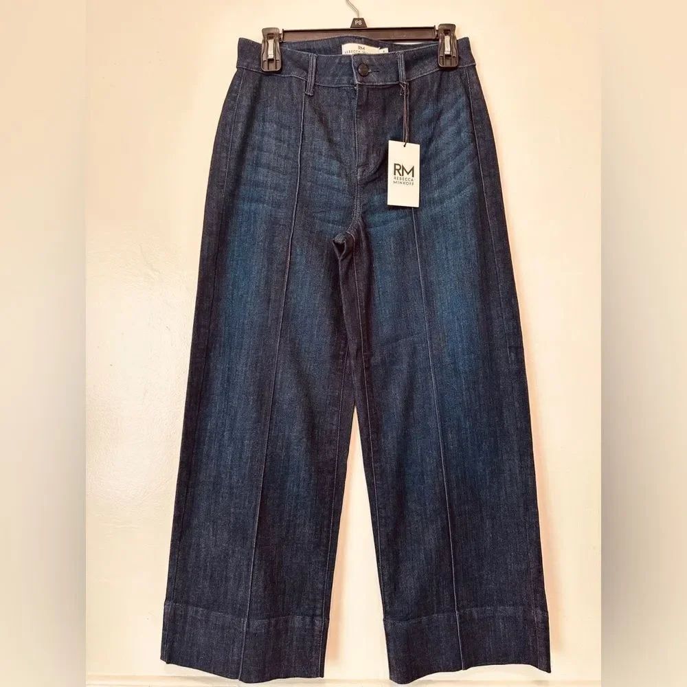 Women’s Rebecca Minkoff Indigo Denim wide leg high rise jeans size 8, NWT